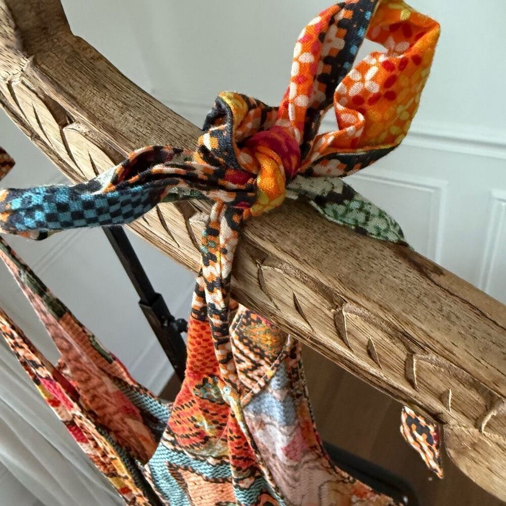 Haute Hippie Boho Patchwork Print Colorful Wode L… - image 6